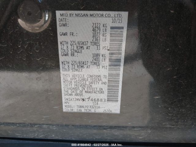 5N1AT2MV7GC746883 Nissan Rogue S/sl/sv