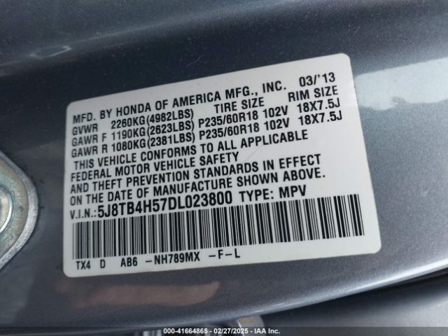 2013 ACURA RDX 5J8TB4H57DL023800 Photo 8