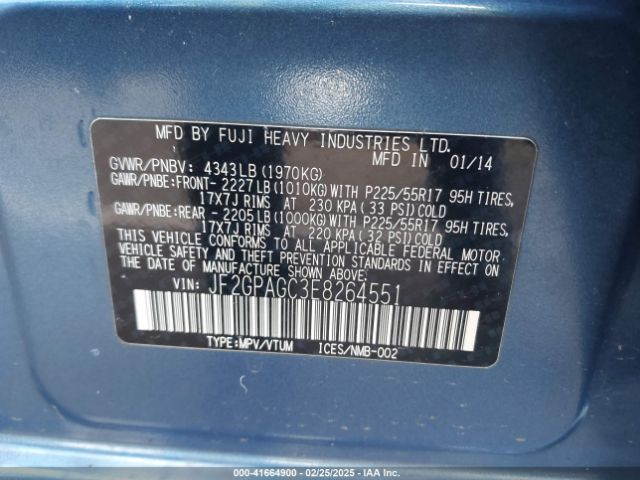 JF2GPAGC3E8264551 Subaru Xv Crosstrek 2.0i Limited