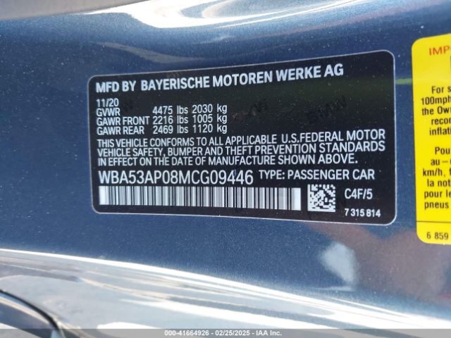 2021 BMW 430I WBA53AP08MCG09446 Photo 8
