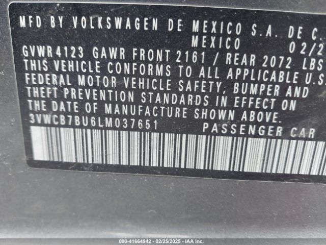 2020 VOLKSWAGEN JETTA 3VWCB7BU6LM037651 Photo 8