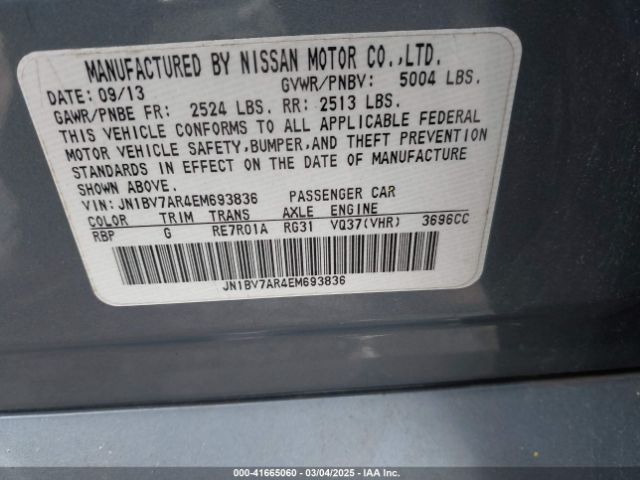 JN1BV7AR4EM693836 Infiniti Q50