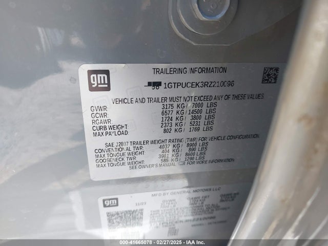 1GTPUCEK3RZ210096 GMC l3b