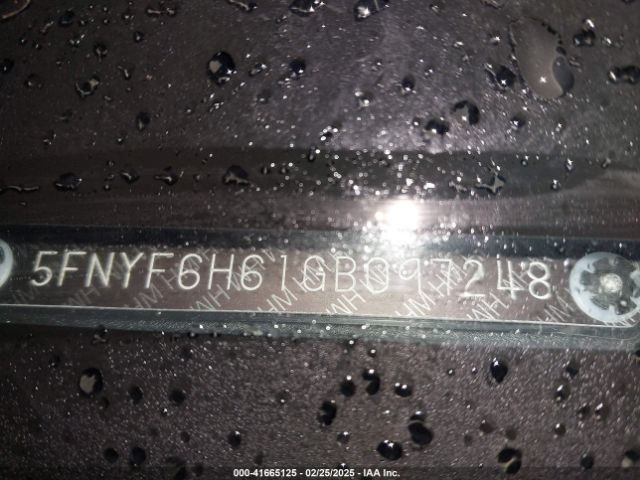 5FNYF6H61GB097248 Honda Pilot Ex-l