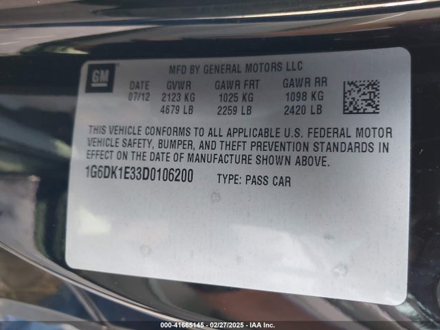 2013 CADILLAC CTS 1G6DK1E33D0106200 Photo 8