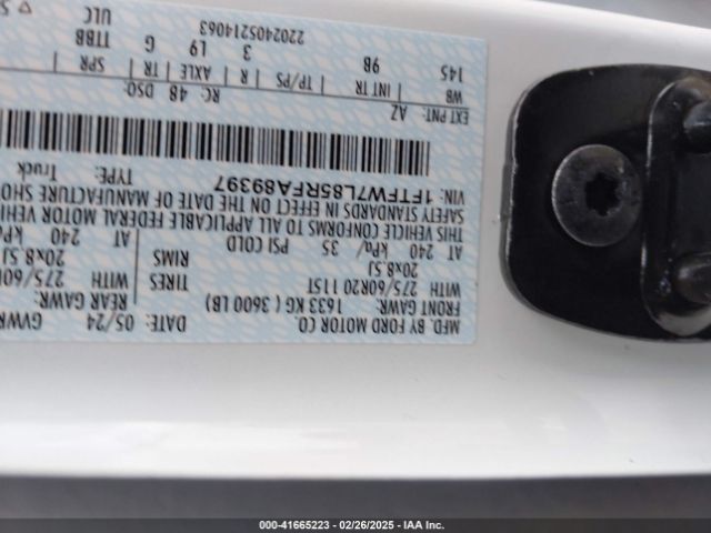 1FTFW7L85RFA89397 Ford F-150 Platinum