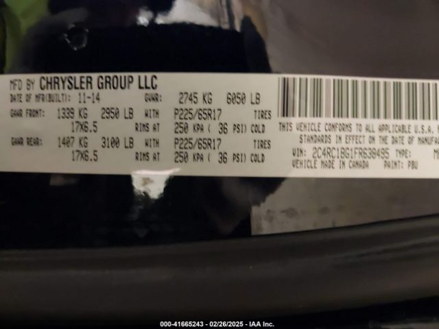 2C4RC1BG1FR638495 Chrysler Town & Country Touring