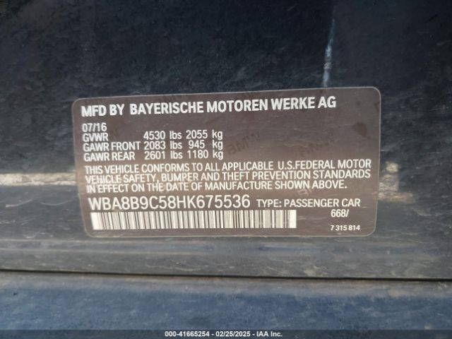 WBA8B9C58HK675536 BMW 330I