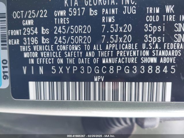 5XYP3DGC8PG338845 KIA Telluride Ex X-line