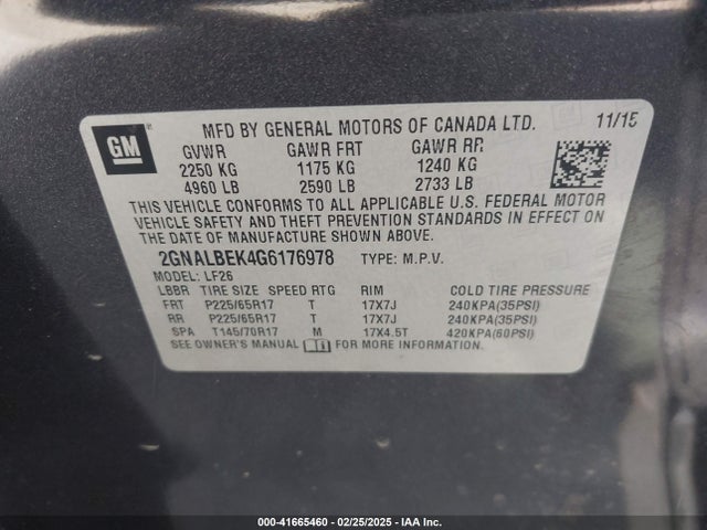 2GNALBEK4G6176978 Chevrolet EQUINOX LS