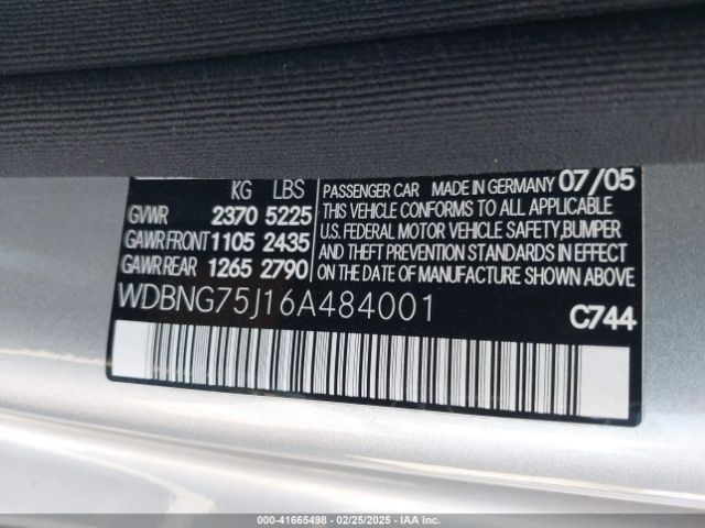 2006 MERCEDES-BENZ S 500 WDBNG75J16A484001 Photo 8