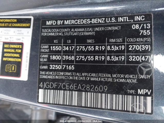 4JGDF7CE6EA282609 Mercedes-Benz Gl 450 4matic
