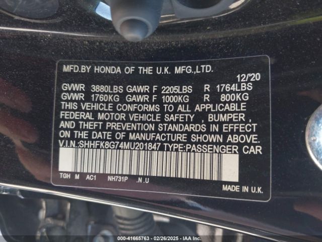 SHHFK8G74MU201847 Honda Civic Type R Touring
