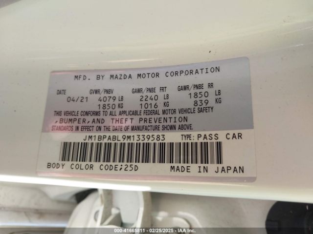 2021 MAZDA MAZDA3 JM1BPABL9M1339583 Photo 8