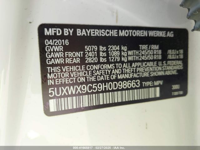 5UXWX9C59H0D98663 BMW X3 Xdrive28i