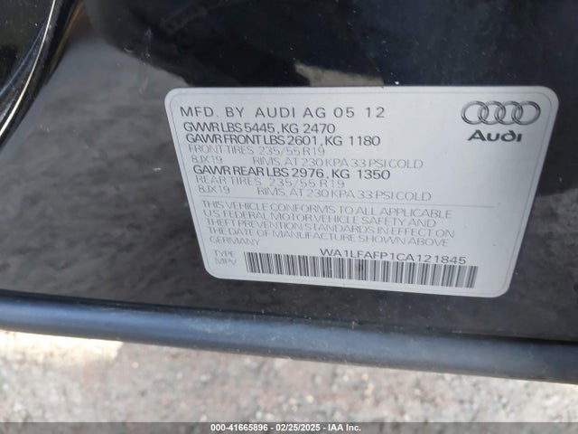 2012 AUDI Q5 WA1LFAFP1CA121845 Photo 8