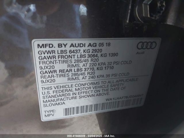 2018 AUDI Q7 WA1LHAF79JD044647 Photo 8