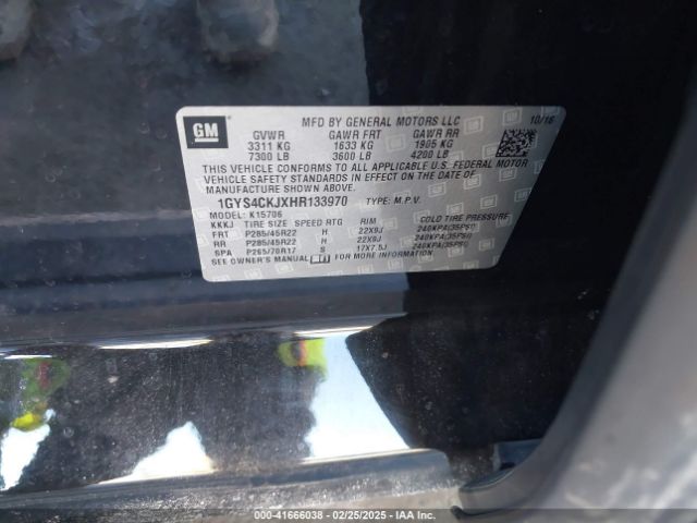 1GYS4CKJXHR133970 Cadillac Escalade Premium Luxury