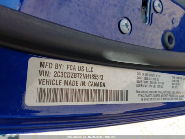 2C3CDZBT2NH185513 Dodge Challenger R/t