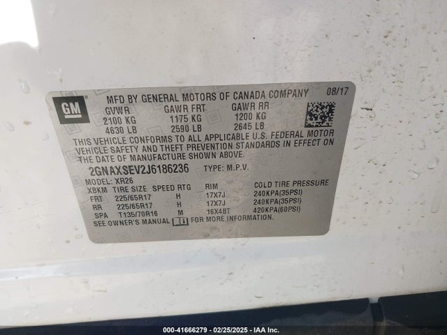 Chevrolet EQUINOX LT 2018 2GNAXSEV2J6186236 Image 9