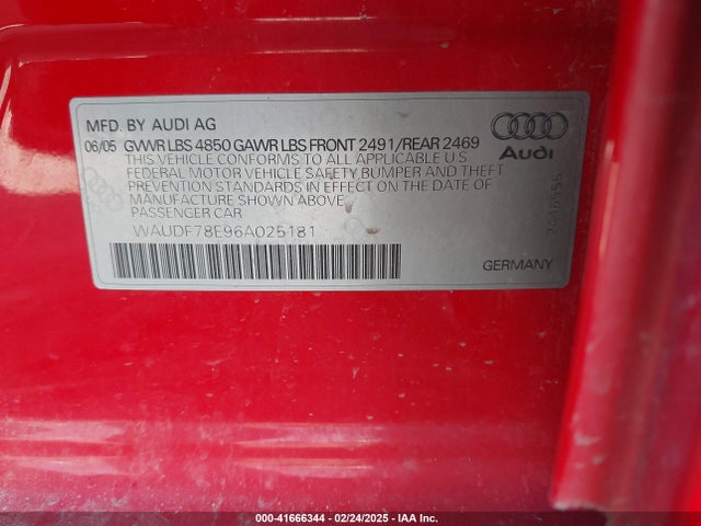 2006 AUDI A4 WAUDF78E96A025181 Photo 8