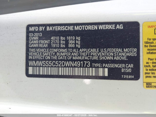 2013 MINI PACEMAN WMWSS5C52DWN49173 Photo 8