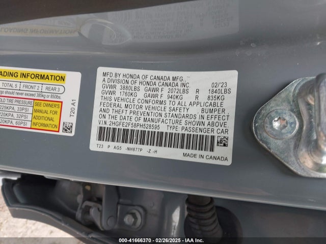 Honda Civic Sport 2023 2HGFE2F58PH528595 Image 9
