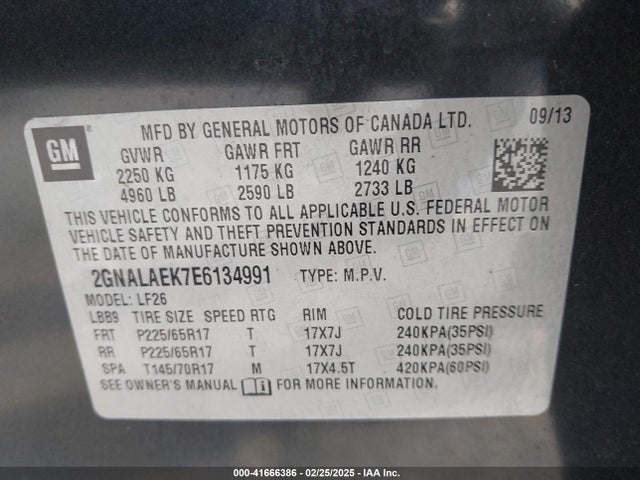 Chevrolet EQUINOX LS 2014 2GNALAEK7E6134991 Image 9