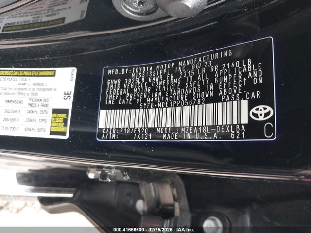 Toyota COROLLA LE 2023 5YFB4MDE1PP056782 Image 9