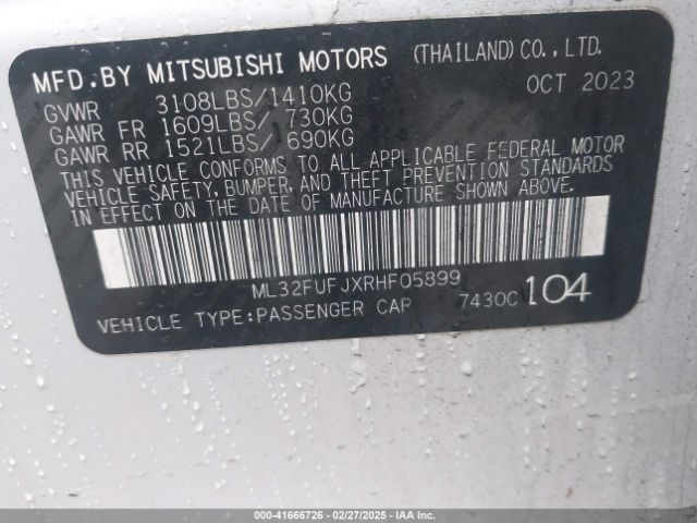 2024 MITSUBISHI MIRAGE G4 ML32FUFJXRHF05899 Photo 8