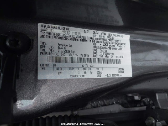 1FADP3F23EL391177 Ford FOCUS SE