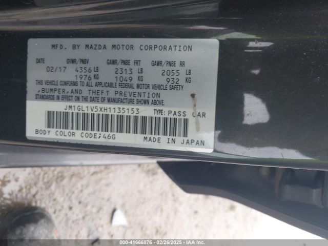 JM1GL1V5XH1135153 Mazda Mazda6 Touring