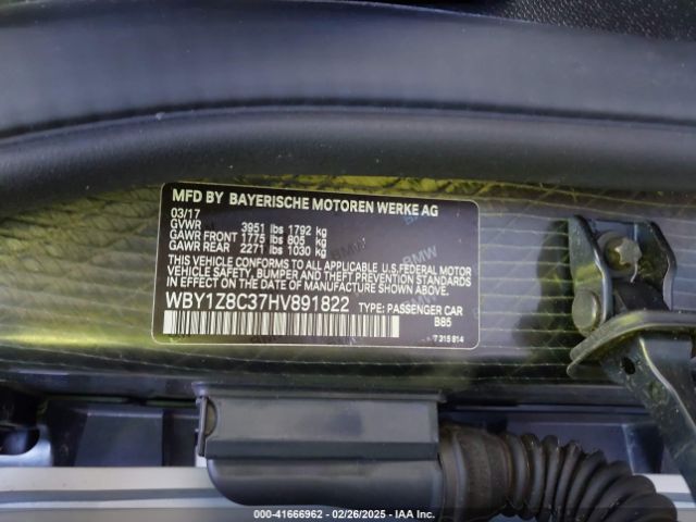 WBY1Z8C37HV891822 BMW I3 94 Ah W/range Extender