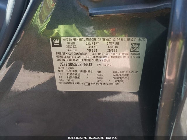 2012 CADILLAC SRX 3GYFNBE32CS604313 Photo 8