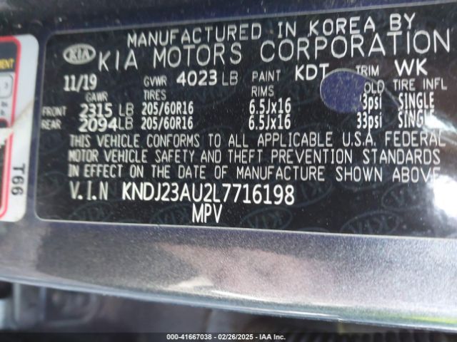 KNDJ23AU2L7716198 KIA SOUL LX