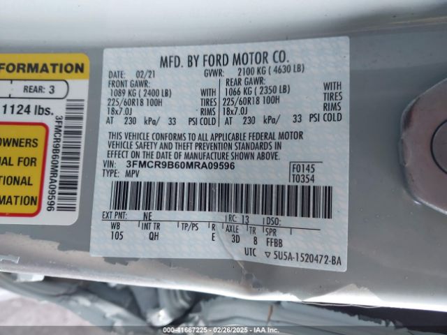 2021 FORD BRONCO SPORT 3FMCR9B60MRA09596 Photo 8
