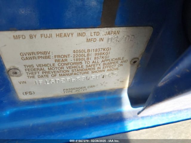 2003 SUBARU IMPREZA JF1GD29683G507025 Photo 8