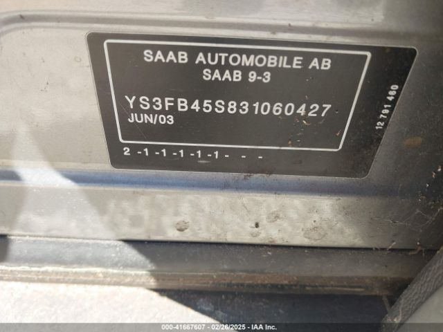 2003 SAAB 9-3 YS3FB45S831060427 Photo 8