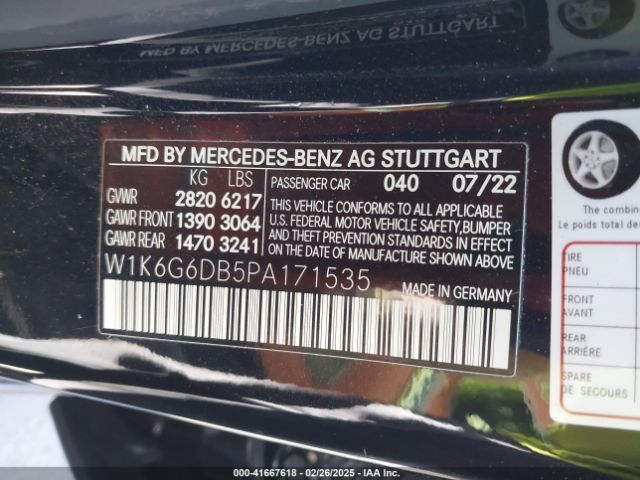 W1K6G6DB5PA171535 Mercedes-Benz S 500 4matic