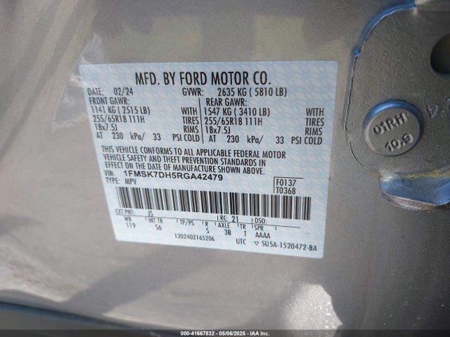 1FMSK7DH5RGA42479 Ford EXPLORER XLT