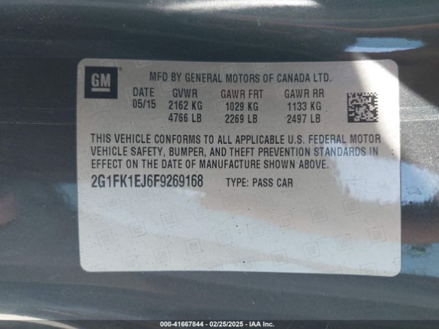 2G1FK1EJ6F9269168 Chevrolet CAMARO 2SS