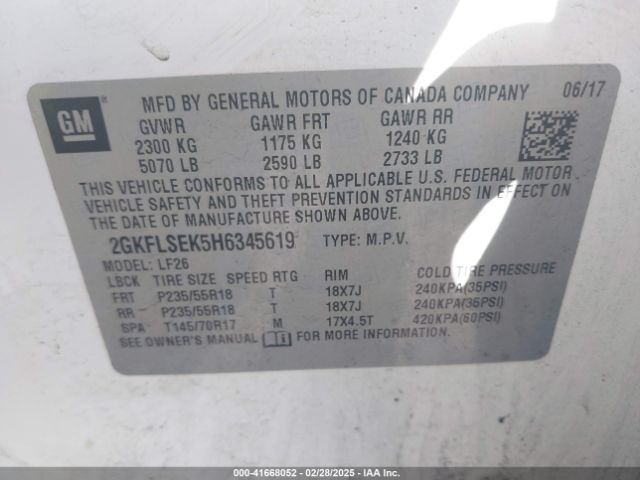 2GKFLSEK5H6345619 GMC Terrain Sle-1