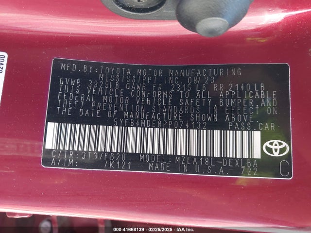Toyota COROLLA LE 2023 5YFB4MDE8PP074132 Image 9