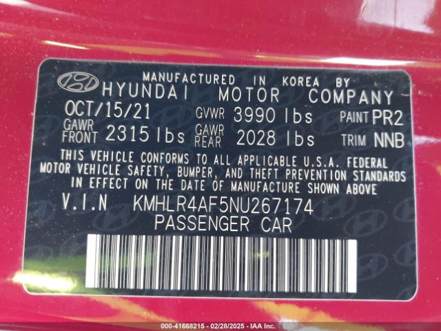 KMHLR4AF5NU267174 Hyundai Elantra N Line