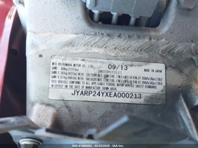 2014 YAMAHA FJR1300 JYARP24YXEA000213 Photo 9