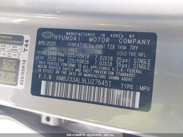 KM8J33AL9LU276451 Hyundai Tucson Limited