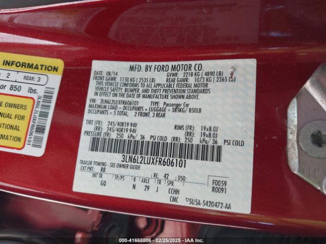 3LN6L2LUXFR606101 Lincoln MKZ HYBRID