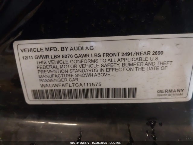 2012 AUDI A4 WAUWFAFL7CA111575 Photo 8