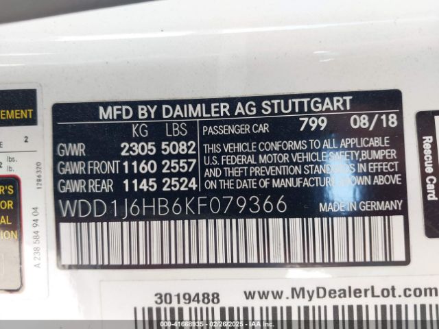 WDD1J6HB6KF079366 Mercedes-Benz E 450