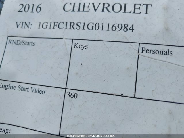 1G1FC1RS1G0116984 Chevrolet Camaro 2lt